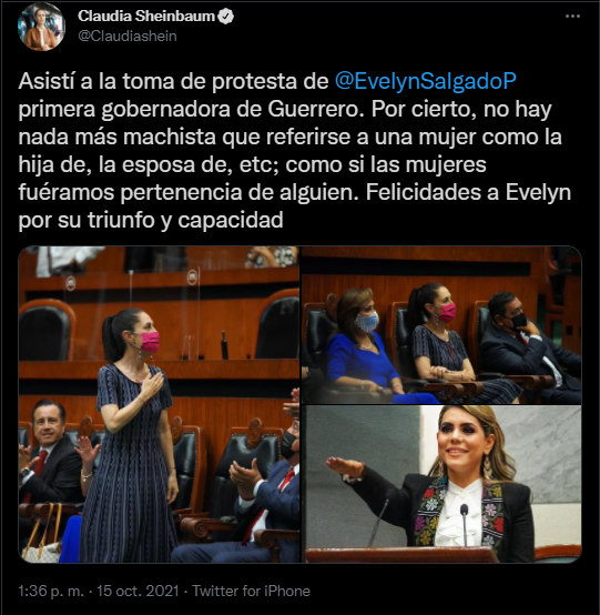 Y junto a Salgado Macedonio: Claudia Sheinbaum critica el machismo en toma de protesta de ‘La Torita’