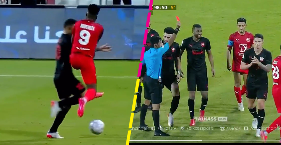 ¡Ver para creer! James Rodríguez quedó seminoqueado tras una falta en el futbol de Qatar... ¡Y lo expulsaron!