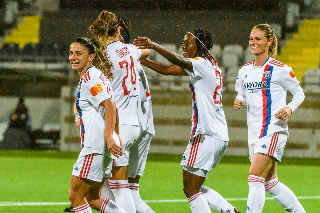 Lyon femenil celebra la victoria en la Champions League Femenil