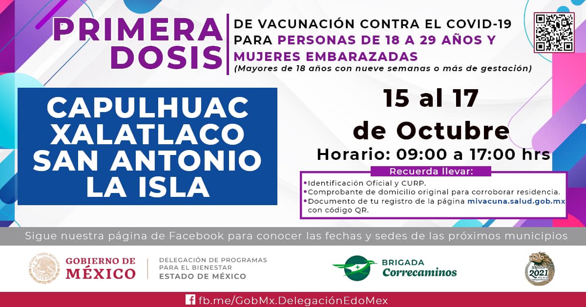 ¡Llegó su turno! Anuncian mega vacunación de 18+ en 69 municipios del Edomex