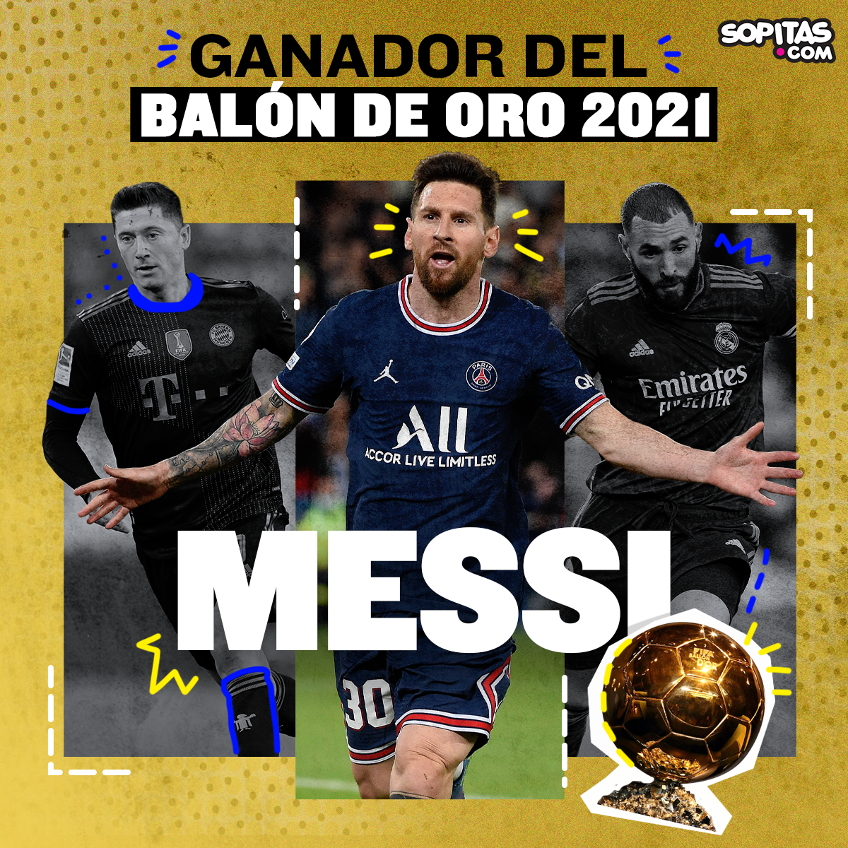 Messi gana el Balón de Oro 2021, el séptimo en su carrera