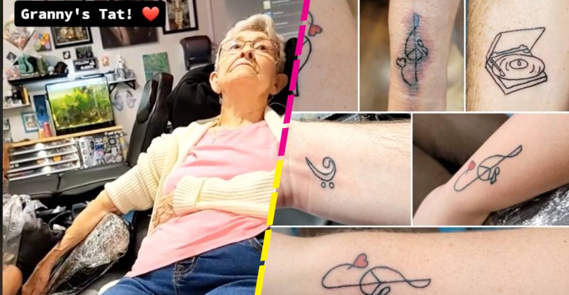Abuelita se hace su primer tatuaje a los 82 años y se vuelve viral