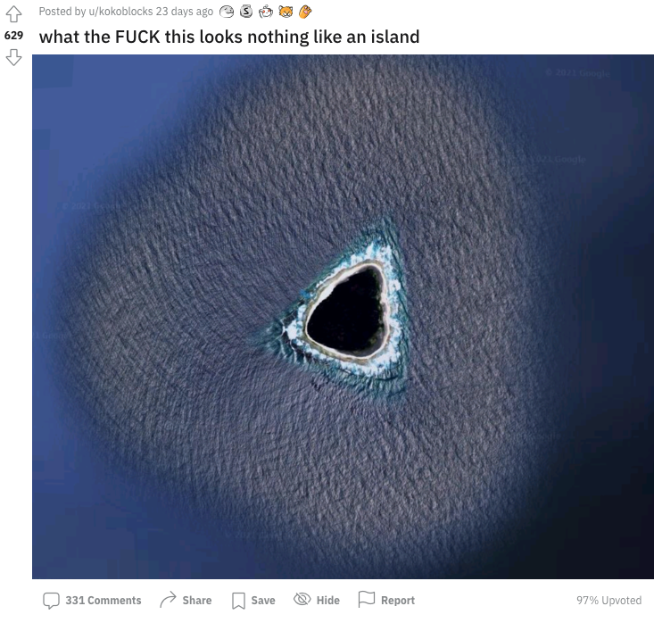 La verdad detrás del 'agujero negro' en el Océano Pacífico que apareció en Google Maps