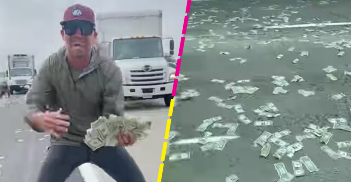 Lluvia de dólares: Camión deja caer varias bolsas con dinero en una autopista de California