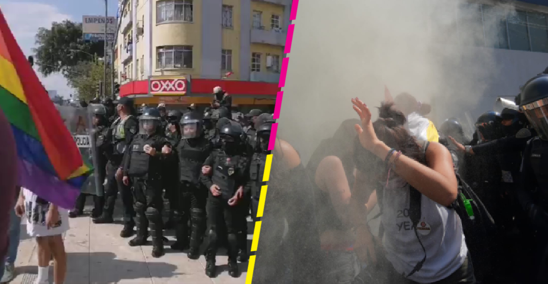 Policías de CDMX encapsulan la Marcha de la Memoria Trans