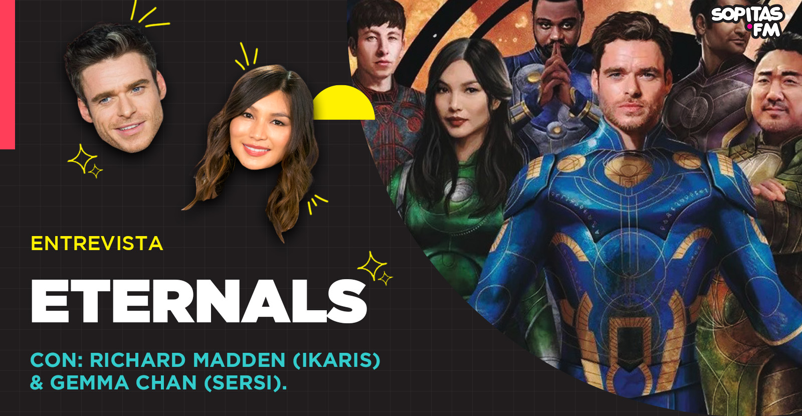 Una travesía humana: Entrevista con Richard Madden y Gemma Chan por 'Eternals'