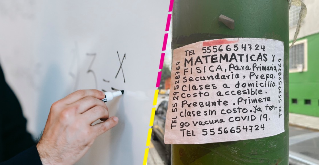 "Nací para enseñar": Maestro pone anuncios en la calle para ofrecer clases de matemáticas