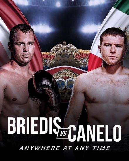 Poster ficticio de la pelea entre Mairis Briedis vs 'Canelo' Álvarez