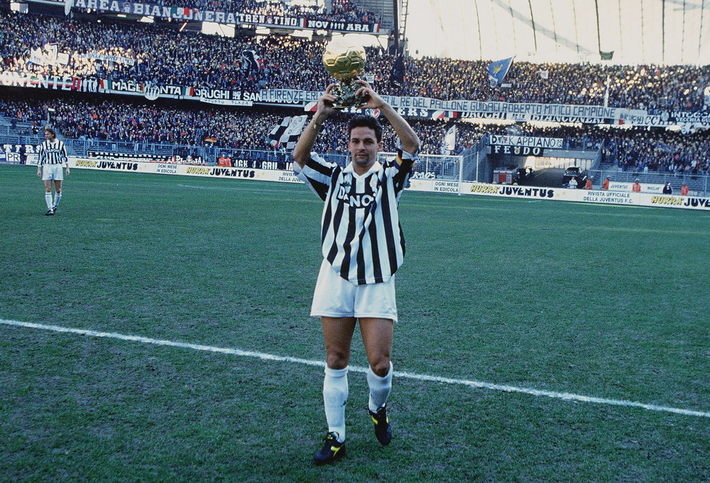 Roberto Baggio con el Balón de Oro