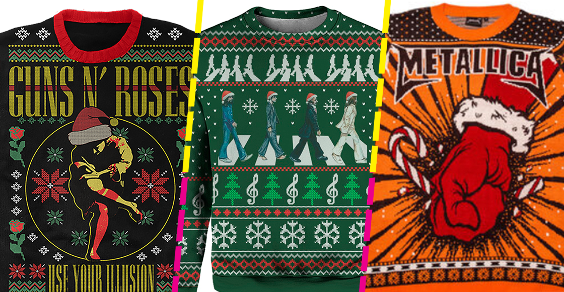 Para rockearlos en la cena: Checa estos 10 suéteres navideños inspirados en tus bandas favoritas