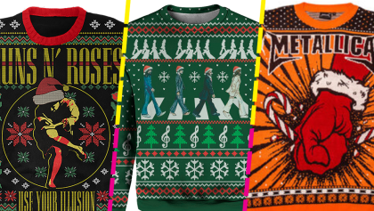 Para rockearlos en la cena: Checa estos 10 suéteres navideños inspirados en tus bandas favoritas