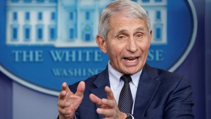 Dr. Anthony Fauci speaks about the Omicron coronavirus variant during a press briefing at the White House in Washington, U.S., December 1, 2021.