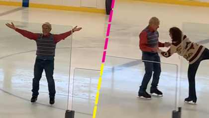 Abuelito aprende a patinar sobre hielo tras ser diagnosticado con cáncer