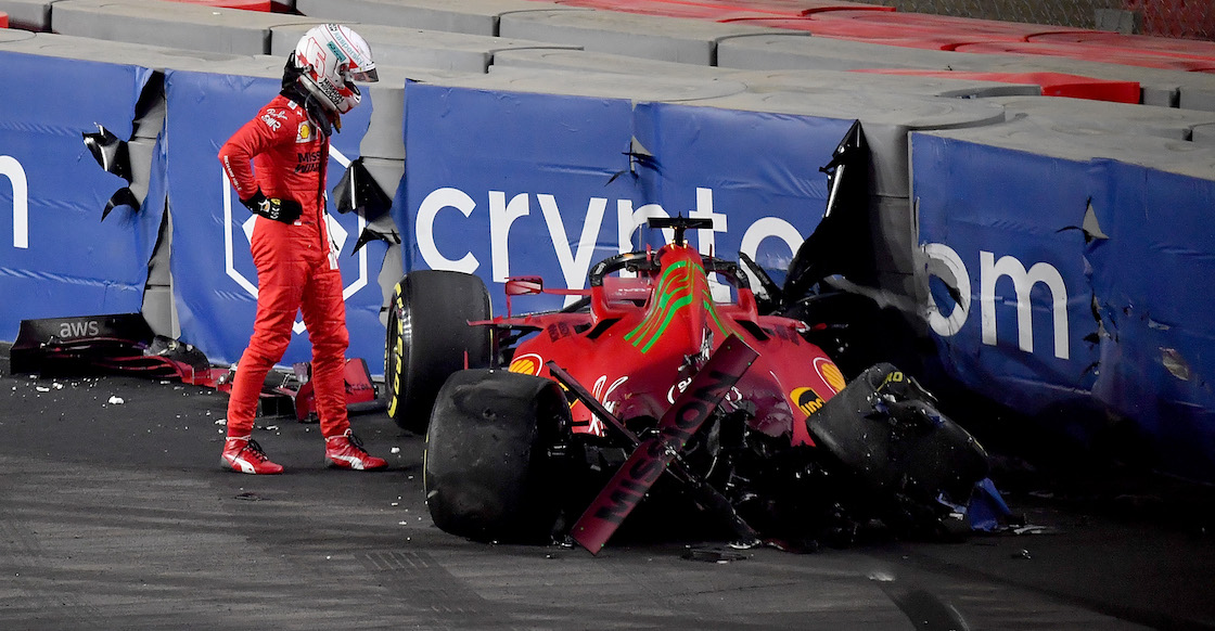 Así quedó el Ferrari de Charles Leclerc tras el brutal accidente en las prácticas del Gran Premio de Arabia