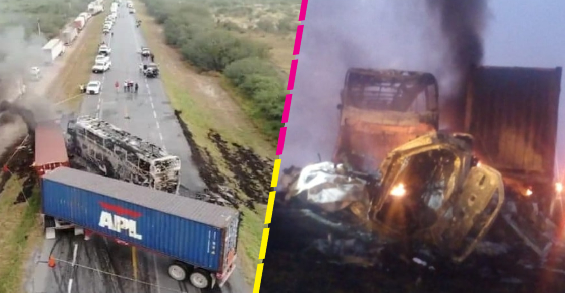 Choque entre un tráiler y un autobús deja 4 personas calcinadas y 20 heridos en Tamaulipas