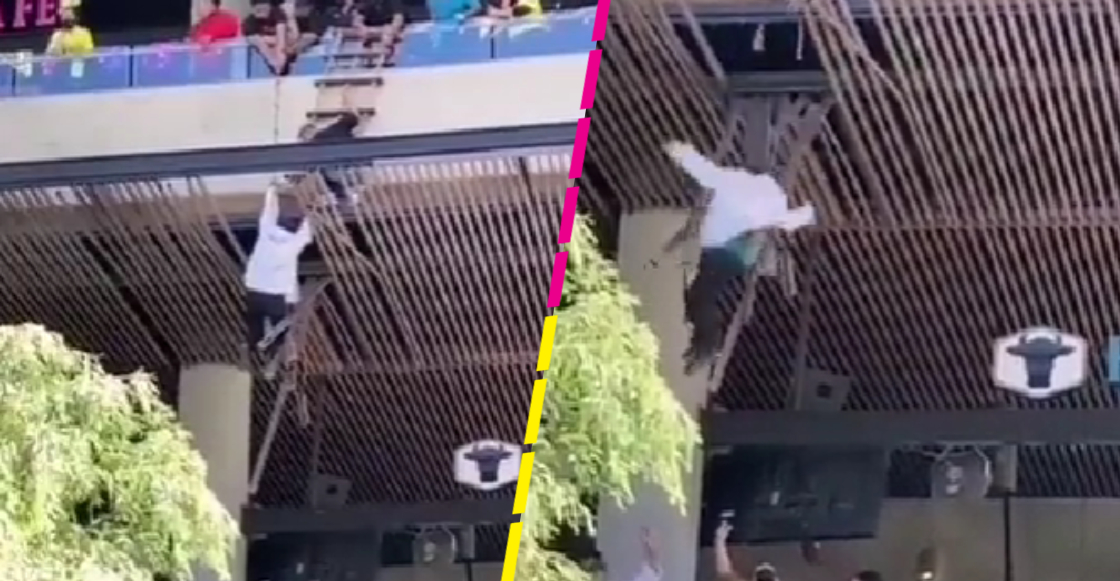 Hombre cae del tercer piso en un centro comercial