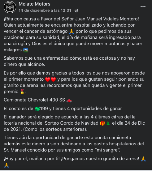 ¡Conmovedor! Hombre con cáncer rifó su camioneta para pagar su cirugía y así reaccionó el ganador