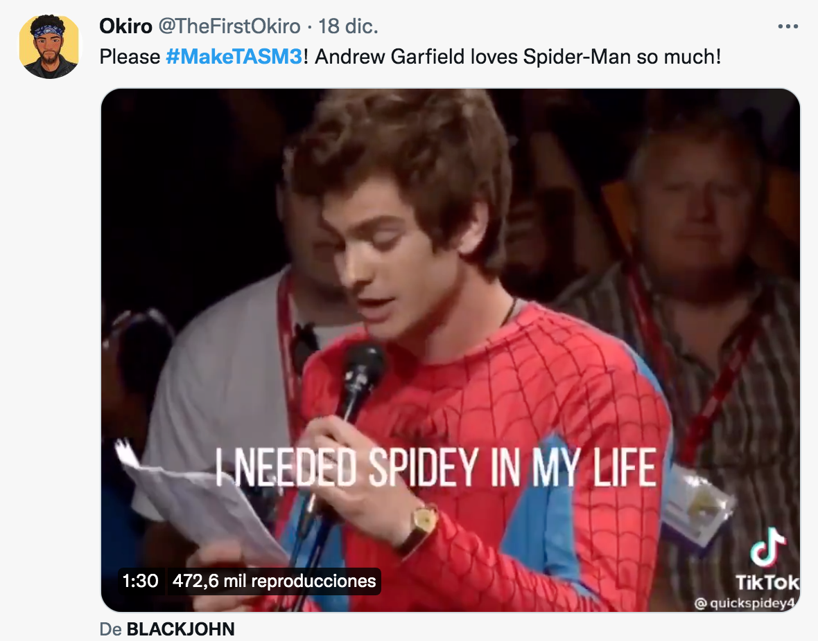 #MakeTAS3: ¿Andrew Garfield volvería para una tercera película de su Spider-Man?