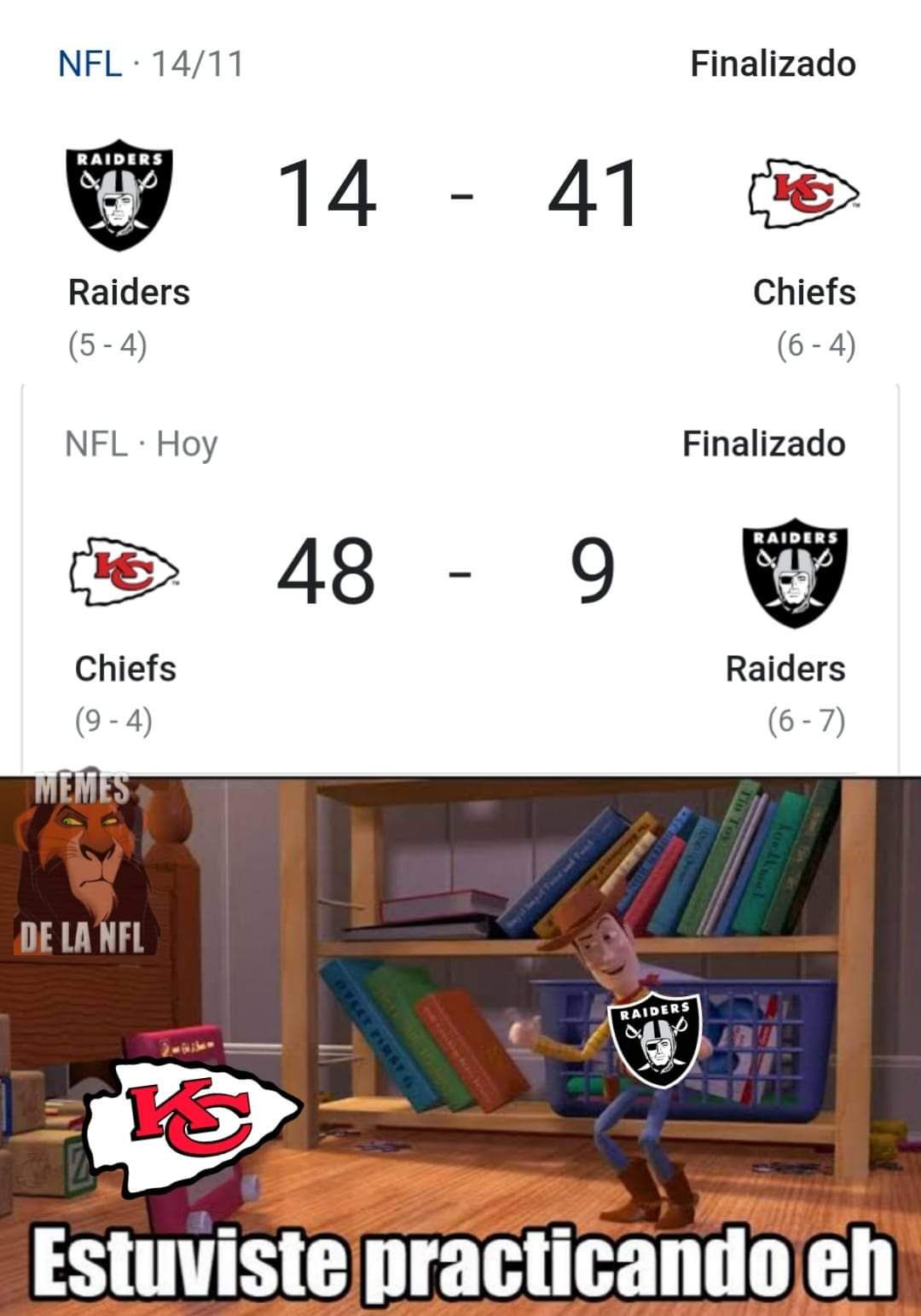 Meme de la NFL semana 14