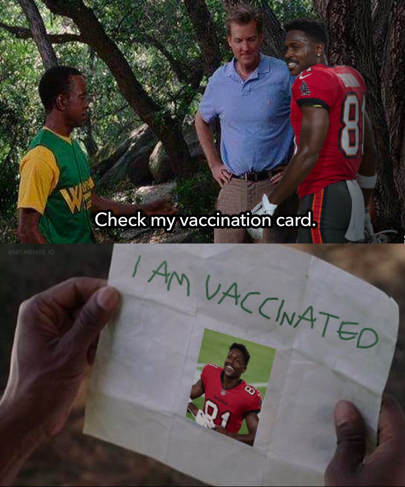Meme vacunación Antonio Brown