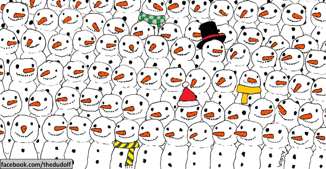 RETO VISUAL: ¿Puedes encontrar al panda entre los muñecos de nieve?