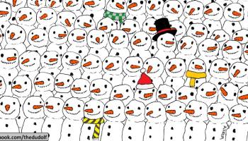 RETO VISUAL: ¿Puedes encontrar al panda entre los muñecos de nieve?