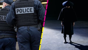 policia-abate-hombre-ninja-espada-francia