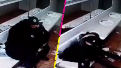Policías se ponen románticos en un baño y terminan rompiendo el lavabo