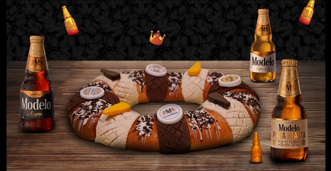 Rosca de reyes hecha de cerveza