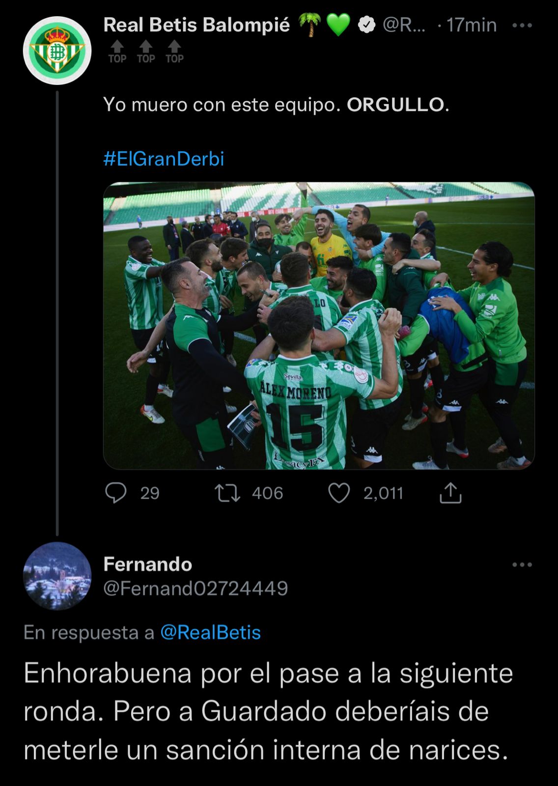Critican a Andrés Guardado por burlarse de la agresión que sufrió Joan Jordán en la Copa del Rey
