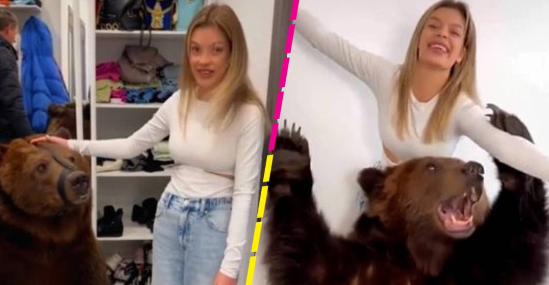 Tiktoker metió un oso a su casa y la investigan por maltrato animal