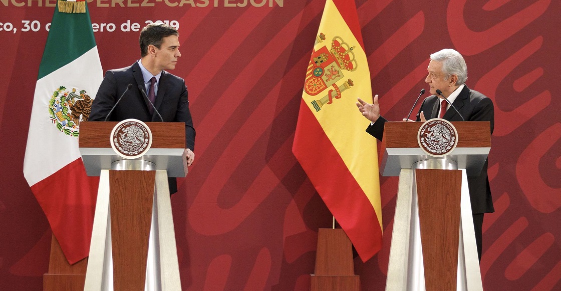 CIUDAD DE MÉXICO, 30ENERO2018.- El presidente Andrés Manuel López Obrador y su homólogo español Pedro Sánchez Pérez-Castrejón, ofrecieron un mensaje a medios de comunicación en Palacio Nacional .