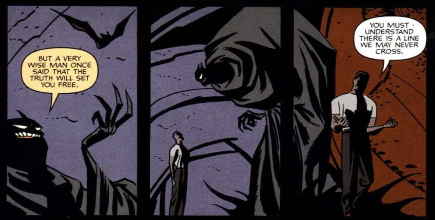 Bruce hablando con Batman en 'Ego' 