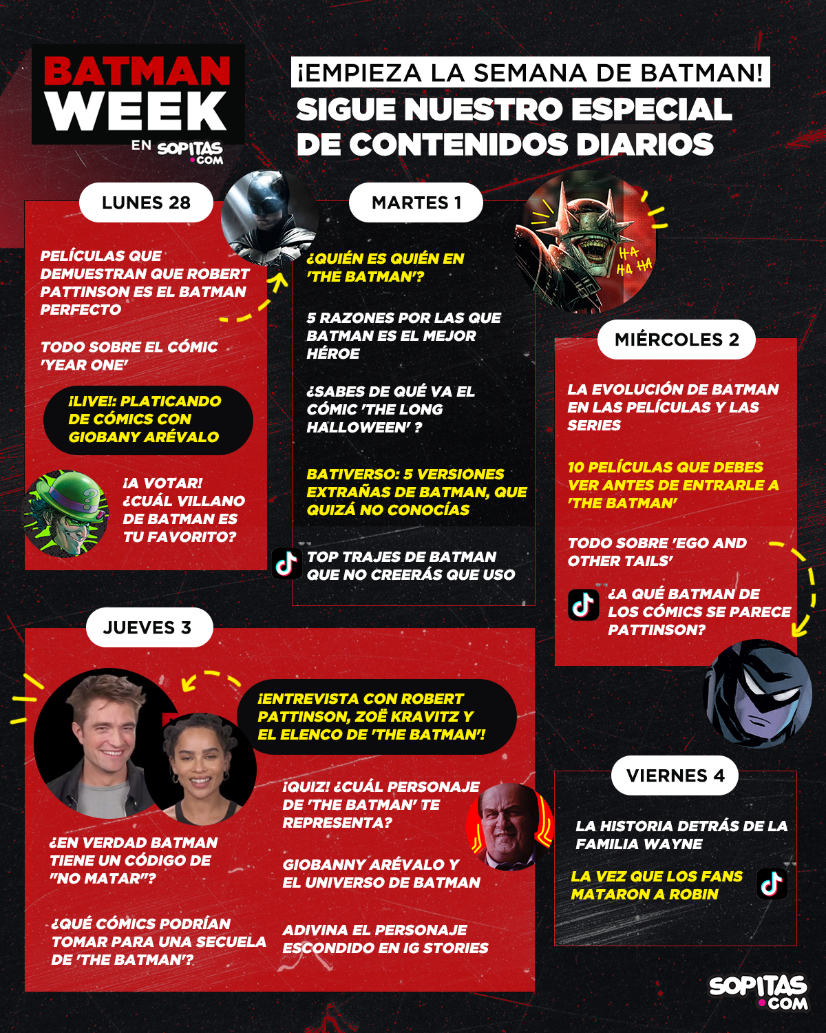 Calendario de la Batman Week en Sopitas.com 