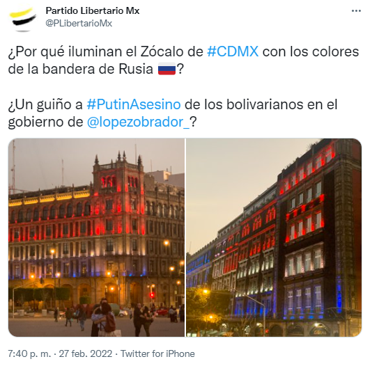 No es por Rusia... ¿Por qué se iluminaron monumentos de CDMX de blanco, azul y rojo?