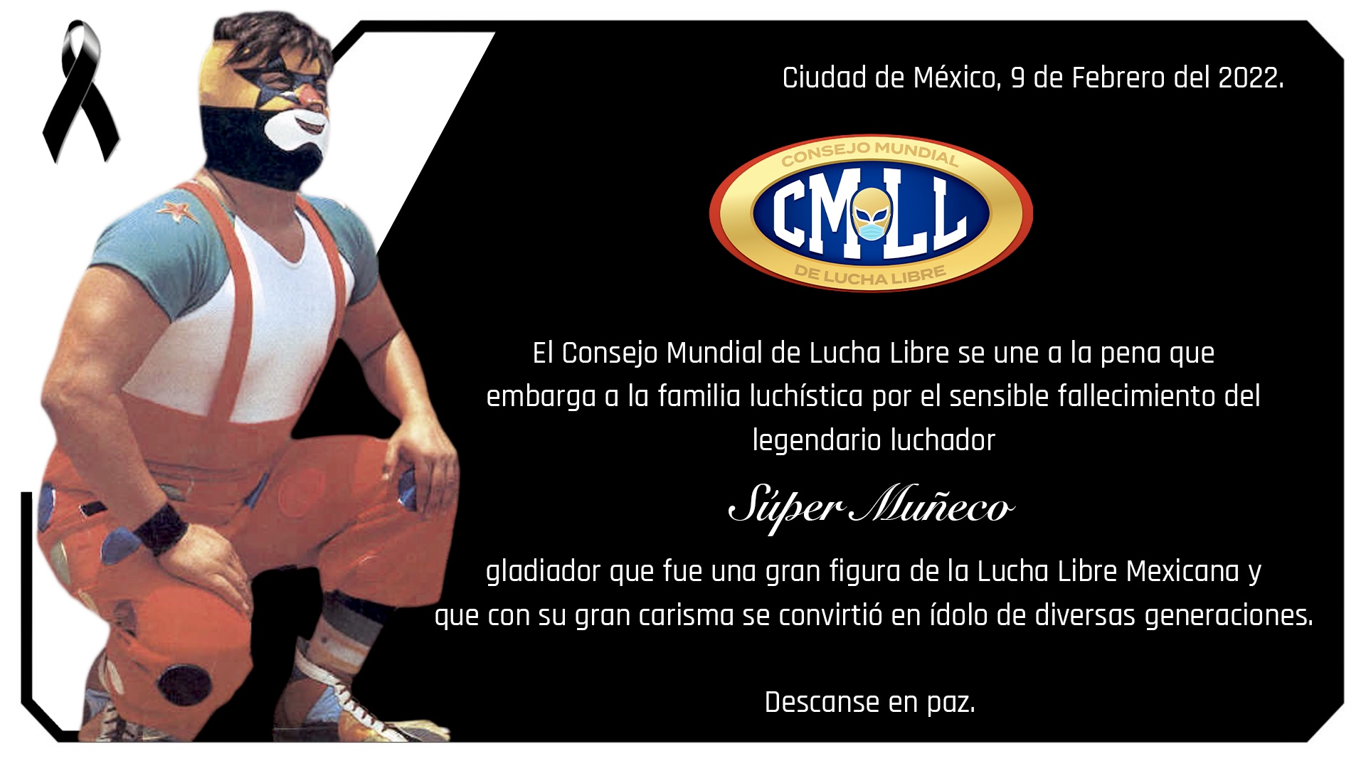 Reportan la muerte de Súper Muñeco, el luchador que inspiró su máscara en Cepillín