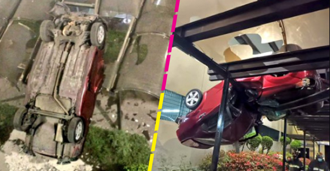 coche-auto-estacionamiento-la-salle-lasalle-cayo-piso-vuela-rojo-fotos