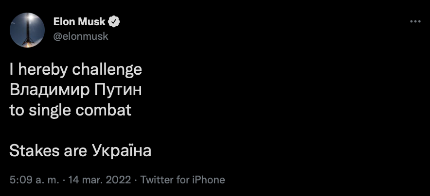 elon-musk-reta-vladimir-putin-combate-cuerpo-a-cuerpo-ucrania-twitter-rusia