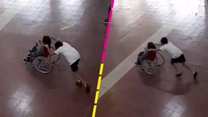 Niño empuja a su compañero en silla de ruedas en plena clase y se hace viral