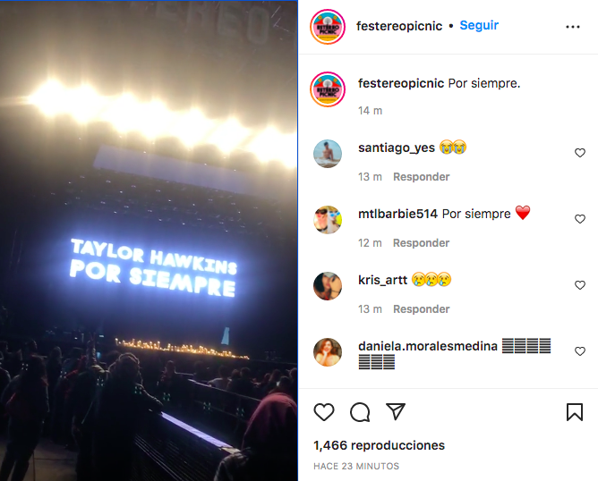 "My Hero": Encienden veladoras y recuerdan a Taylor Hawkins en el festival Estéreo Picnic