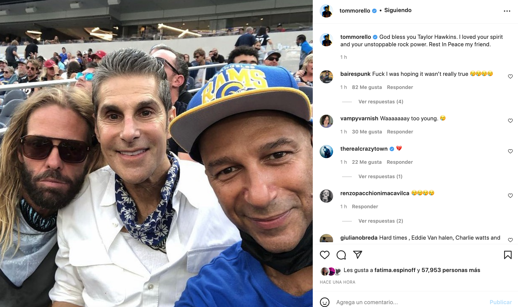 Así reaccionó el mundo de la música a la inesperada muerte de Taylor Hawkins, el baterista de Foo Fighters