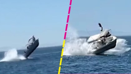 Y en La Paz: Bote golpea a una ballena y sale volando por los aires