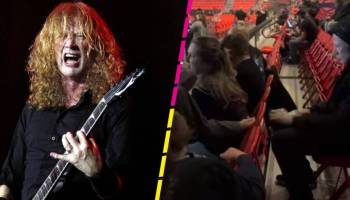 Dave Mustaine le regaló plumillas a niños en un show de Megadeth