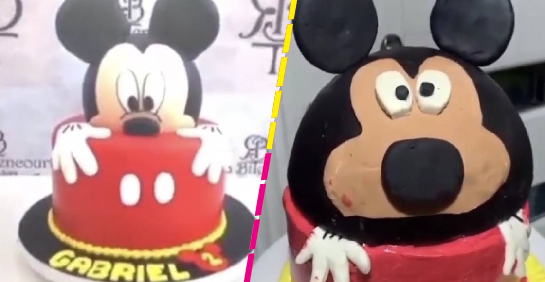 Familia pide pastel de Mickey Mouse, les dan uno gacho y se viralizan