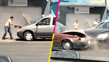 El extraño video del incendio de un carro y un choque que se hizo viral