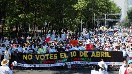 Las marchas contra la consulta de Revocación de mandato de AMLO