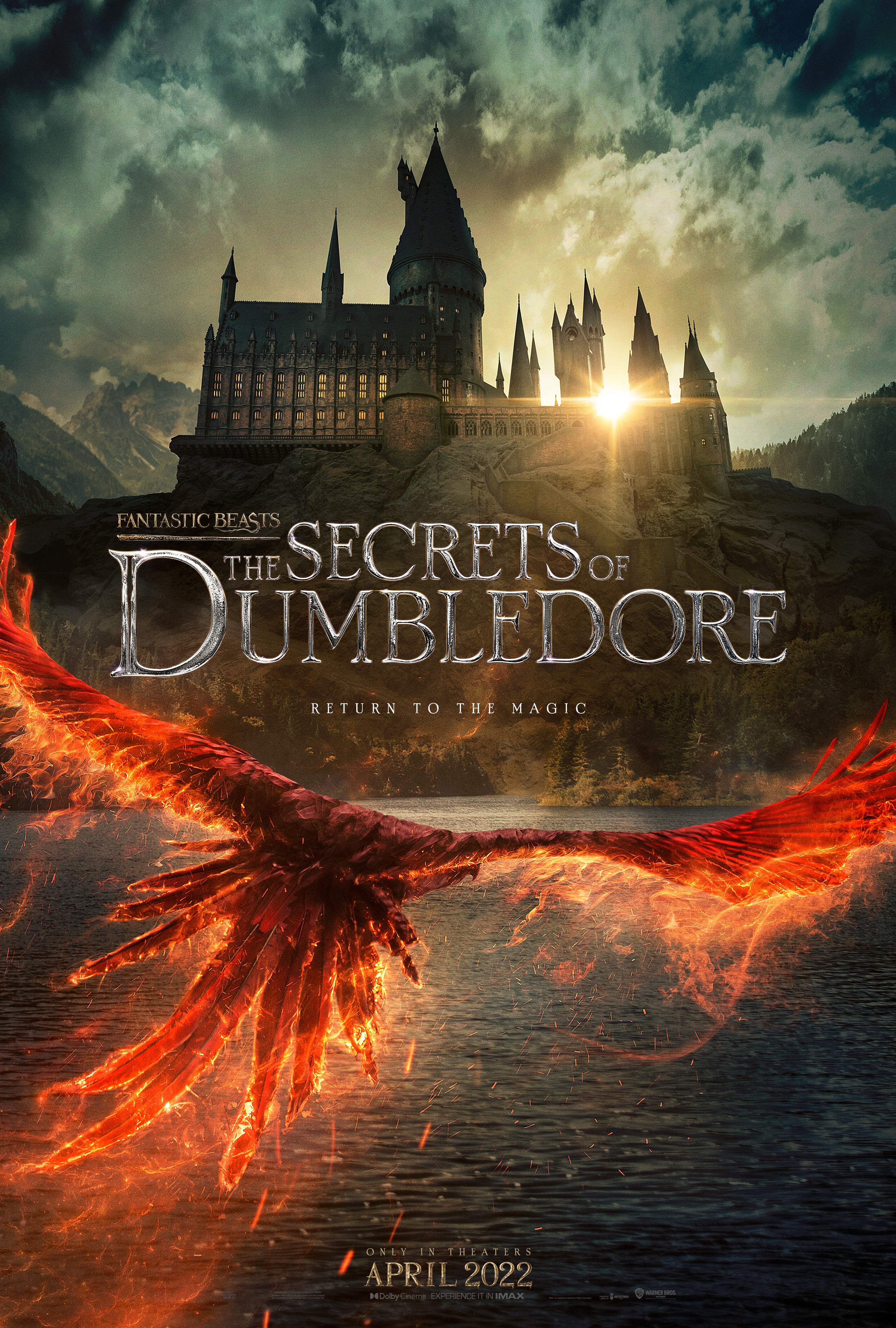 Póster de 'Animales fantásticos: Los secretos de Dumbledore' con un ave fénix