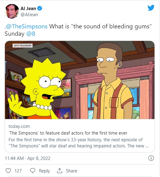 ¡Ay, caramba! ‘Los Simpson’ presentan a su primer personaje sordo 