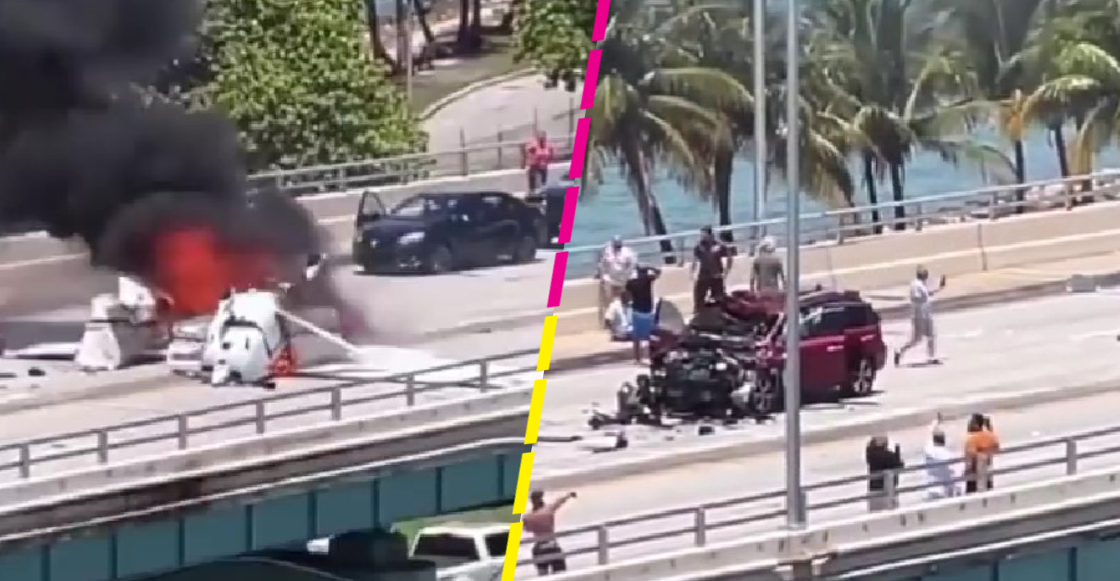 Avioneta choca con un auto al intentar aterrizar de emergencia en un puente de Miami