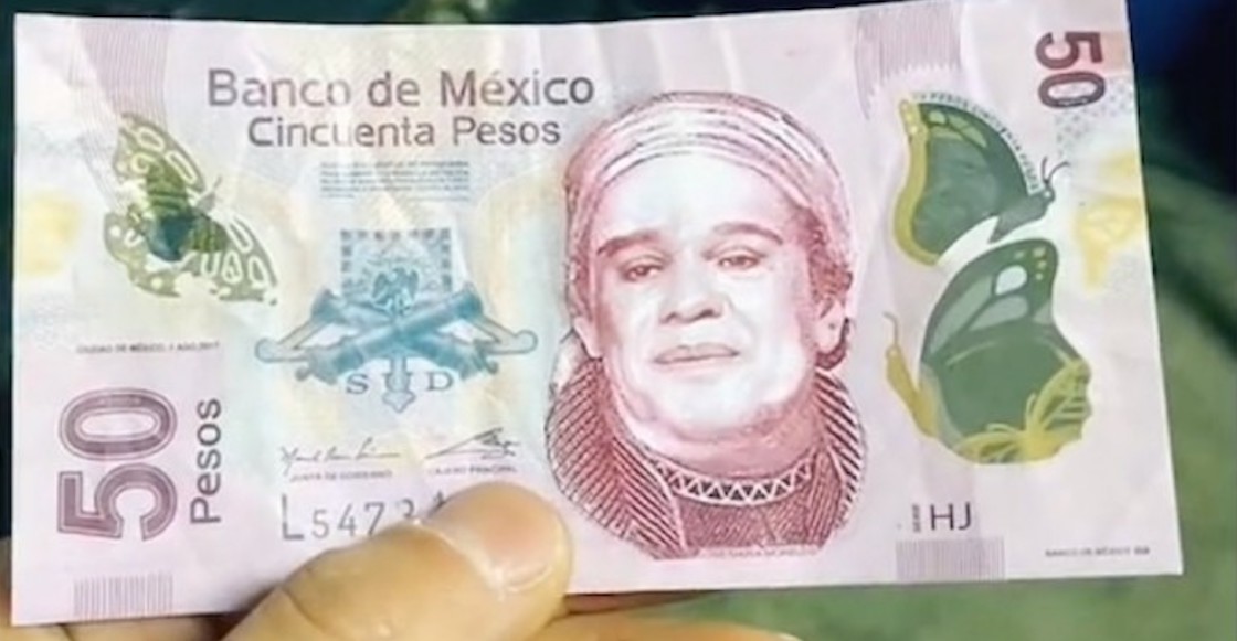 Recibió un billete falso de 50 pesos con la cara de Juan Gabriel